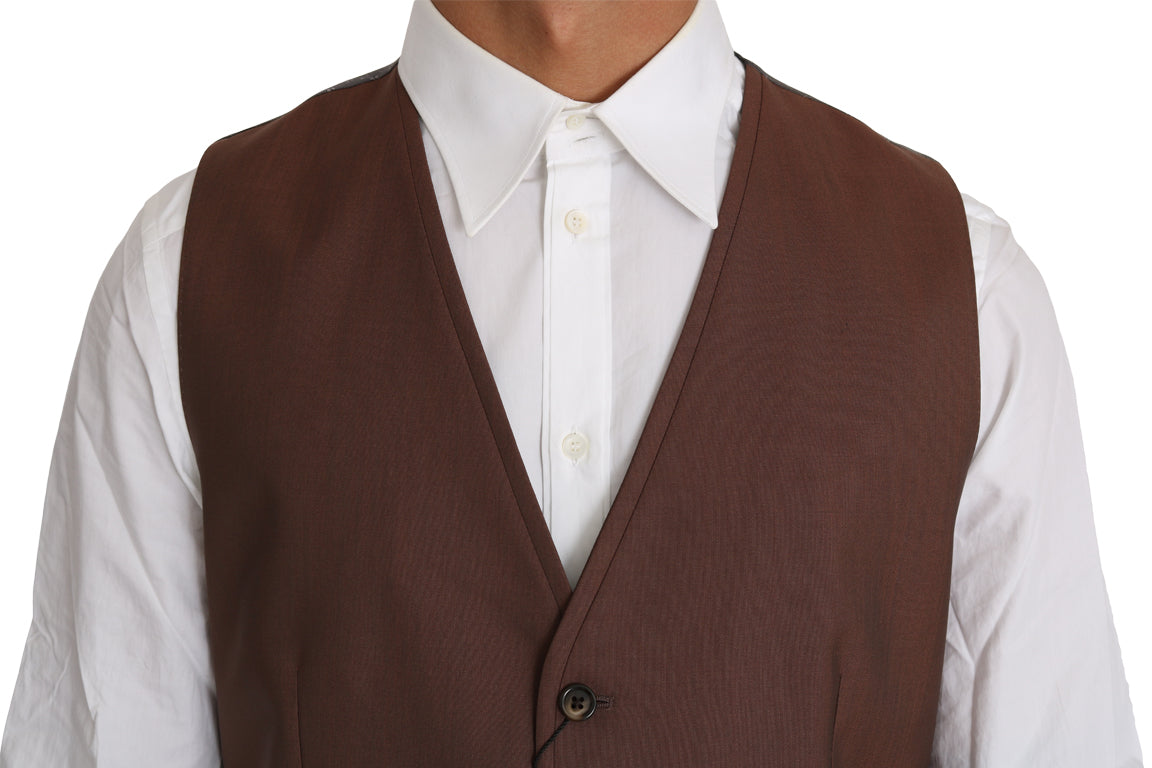 Elegante formelle Weste in Bronze und Grau, Slim Fit