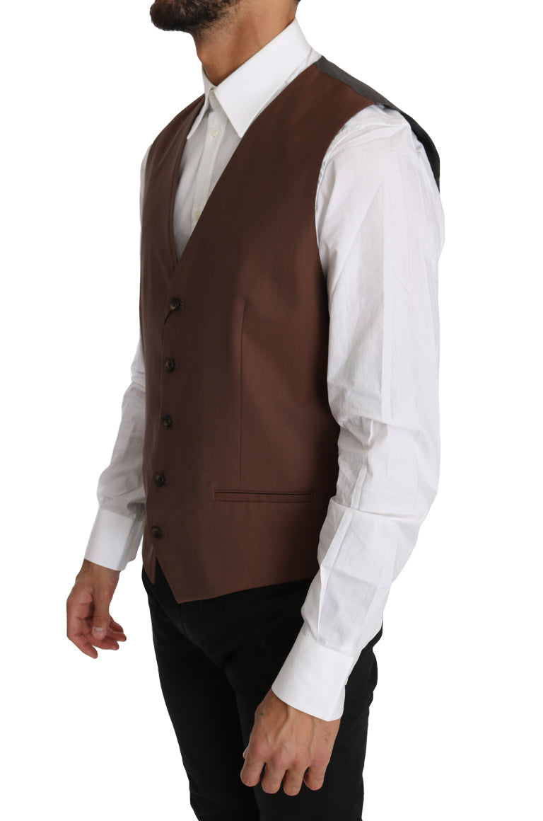 Elegante formelle Weste in Bronze und Grau, Slim Fit