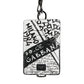 White Leather Lanyard Graffiti Print Card Holder Wallet