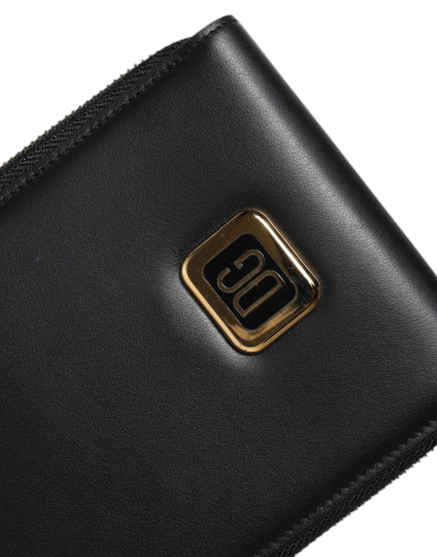Portafoglio porta carte e monete con tracolla e placca con logo in pelle nera