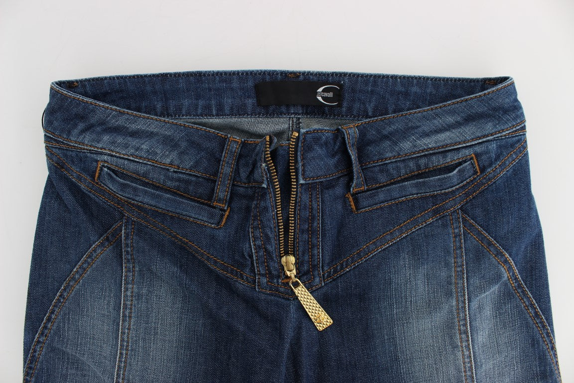 Schicker Bootcut-Jeansstoff in blauer Waschung