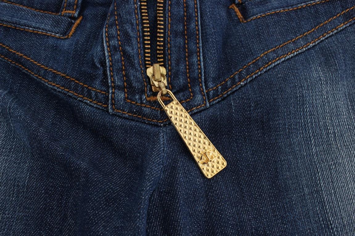 Schicker Bootcut-Jeansstoff in blauer Waschung