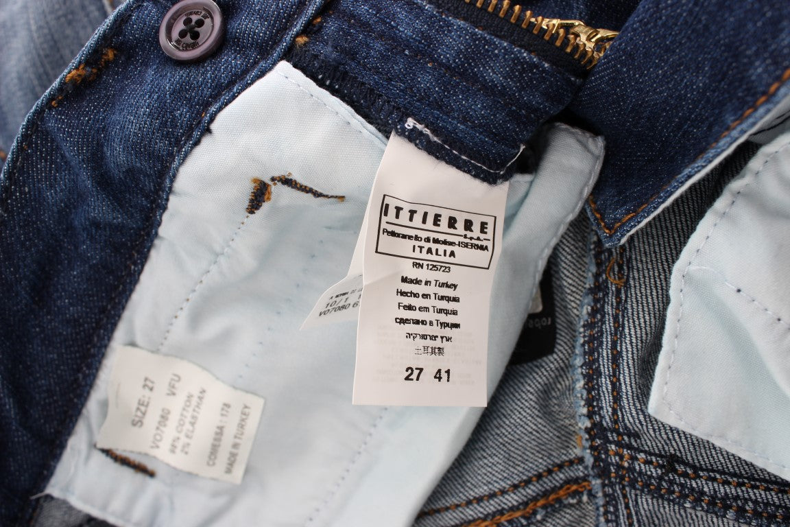 Schicker Bootcut-Jeansstoff in blauer Waschung