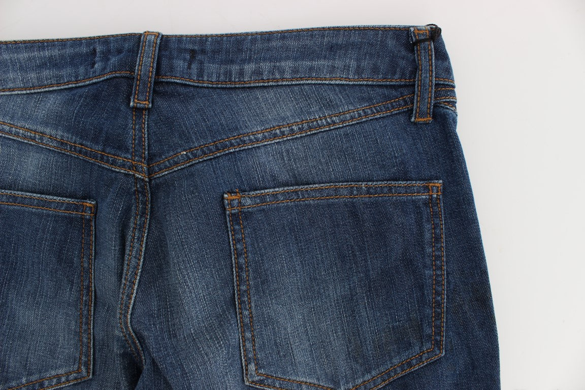 Schicker Bootcut-Jeansstoff in blauer Waschung