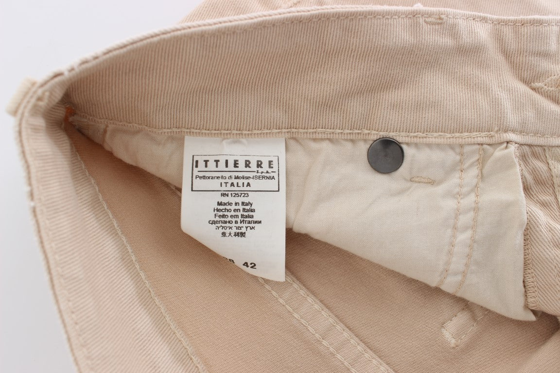 Beige Slim Fit Jeans aus Baumwollstretch