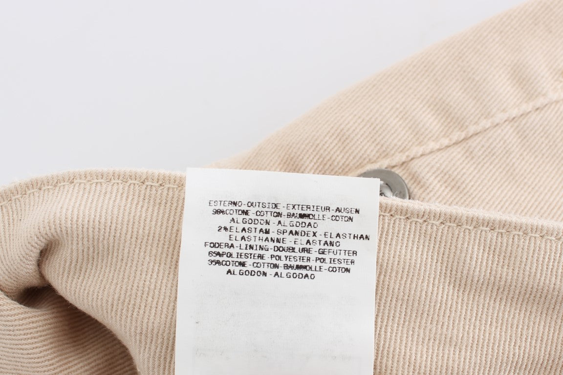 Beige Slim Fit Jeans aus Baumwollstretch