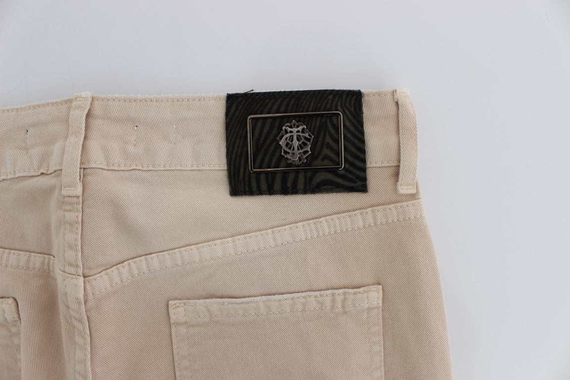 Beige Slim Fit Jeans aus Baumwollstretch