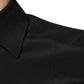 Dolce & Gabbana Black Silk Long Sleeves GOLD Dress Shirt