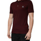 Kastanienbraunes Polo-T-Shirt mit Kragen und kurzen Ärmeln