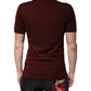 Kastanienbraunes Polo-T-Shirt mit Kragen und kurzen Ärmeln