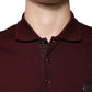 Kastanienbraunes Polo-T-Shirt mit Kragen und kurzen Ärmeln
