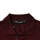 Kastanienbraunes Polo-T-Shirt mit Kragen und kurzen Ärmeln