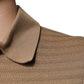 Polo a maniche corte con colletto marrone