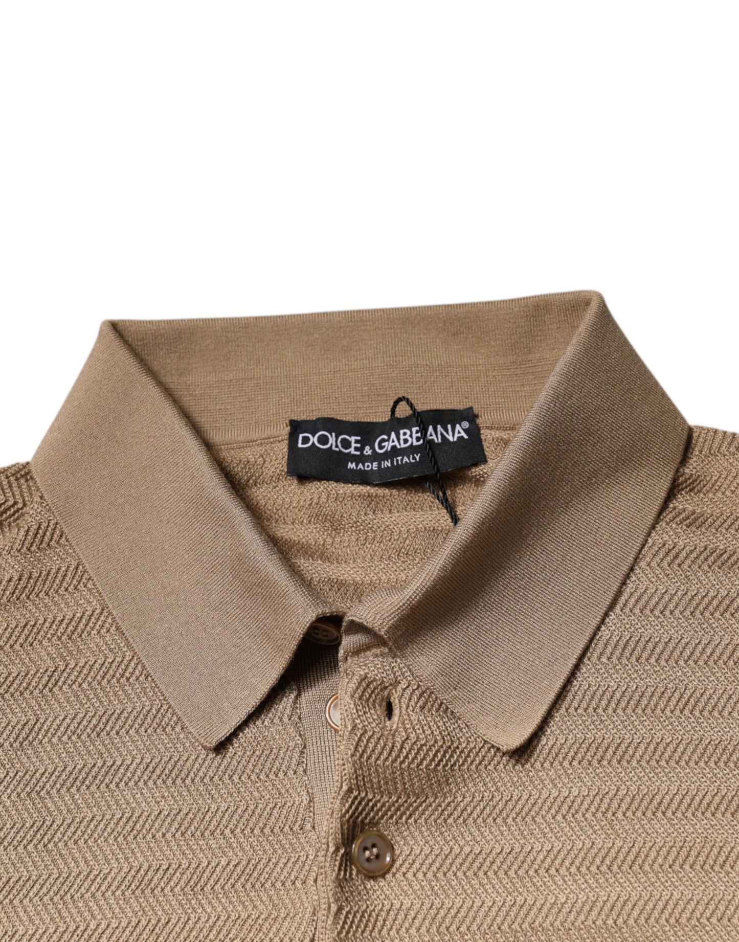 Polo a maniche corte con colletto marrone
