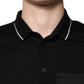 Schwarz-weißes Polo-T-Shirt aus Baumwolle mit kurzen Ärmeln