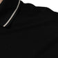 Schwarz-weißes Polo-T-Shirt aus Baumwolle mit kurzen Ärmeln
