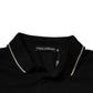 Schwarz-weißes Polo-T-Shirt aus Baumwolle mit kurzen Ärmeln