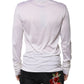 Weißer Herrenpullover aus Seide mit Rundhalsausschnitt