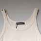 T-shirt girocollo senza maniche in cotone bianco sporco