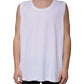 Weißes ärmelloses Tank-T-Shirt aus Baumwolle mit Rundhalsausschnitt