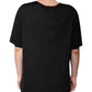 Schwarzes T-Shirt aus Baumwolle mit V-Ausschnitt und kurzen Ärmeln