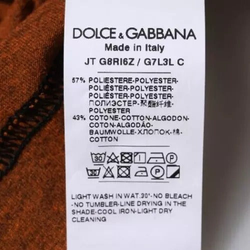 Braunes T-Shirt aus Polyester mit Rundhalsausschnitt und DG-Logo