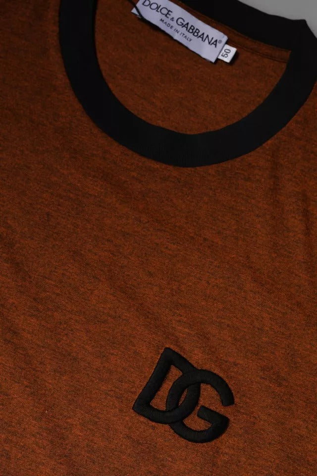 Braunes T-Shirt aus Polyester mit Rundhalsausschnitt und DG-Logo