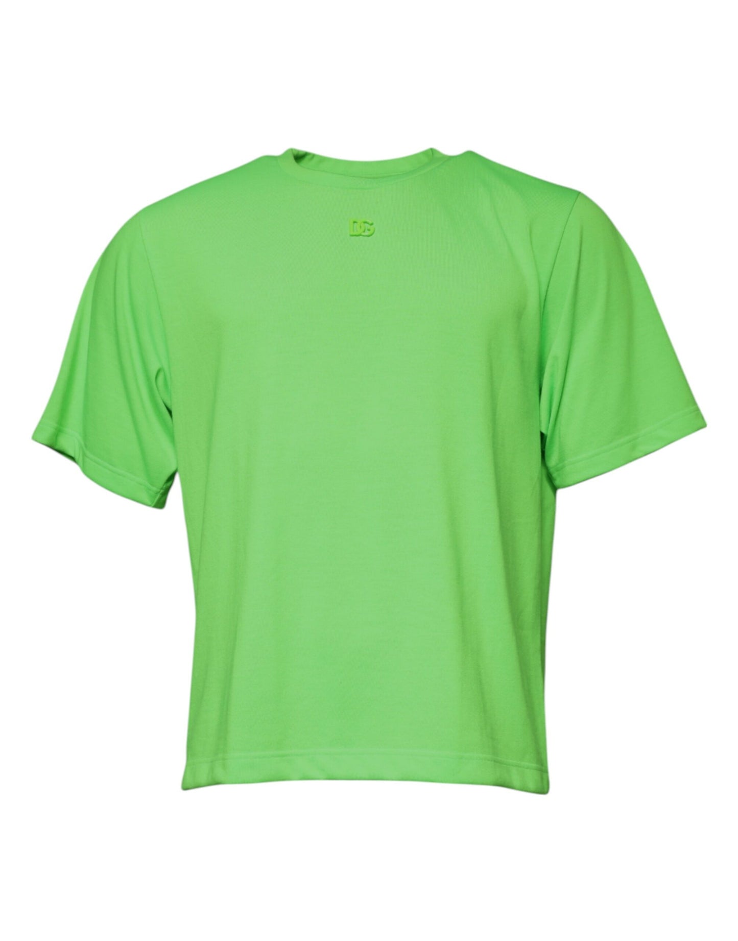 Grünes T-Shirt aus Polyester mit Rundhalsausschnitt und Logo