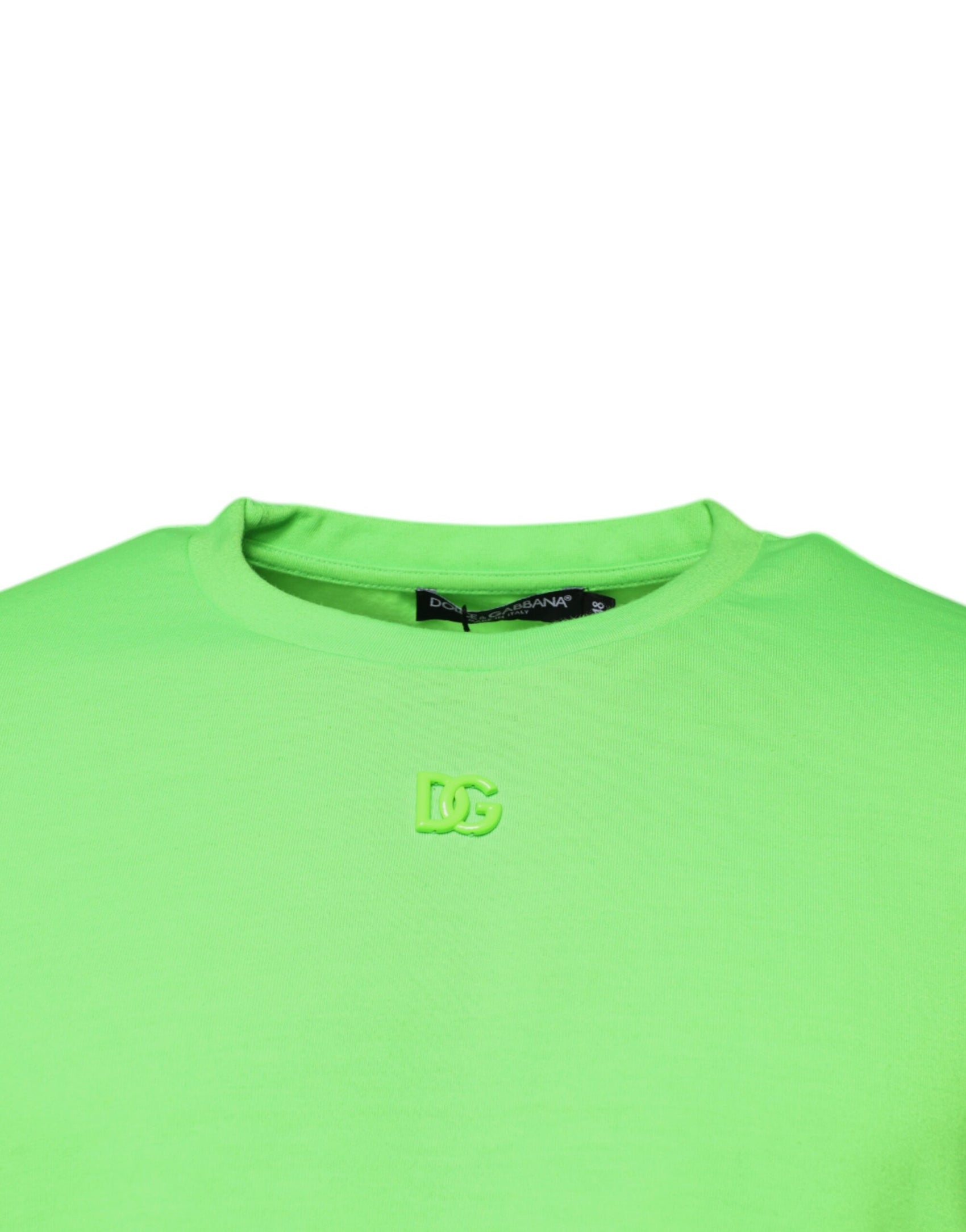 Grünes T-Shirt aus Polyester mit Rundhalsausschnitt und Logo