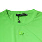Grünes T-Shirt aus Polyester mit Rundhalsausschnitt und Logo