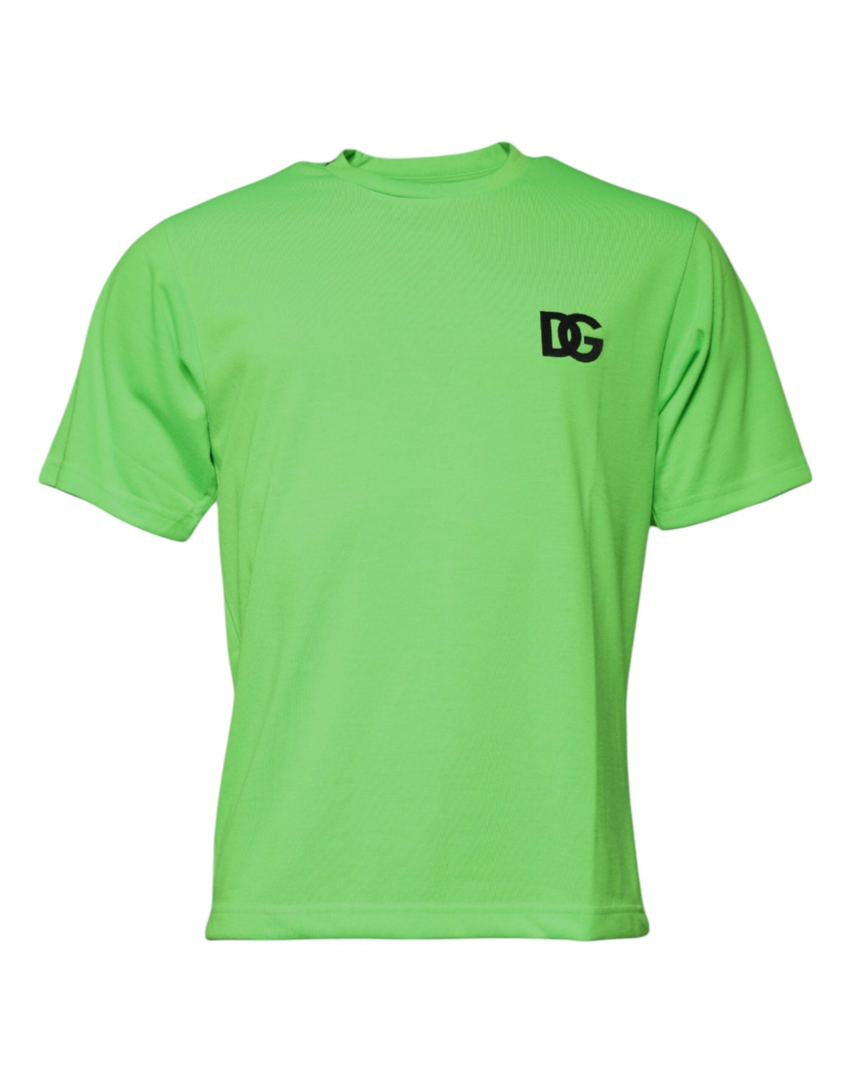 Grünes T-Shirt aus Polyester mit Rundhalsausschnitt und Logo
