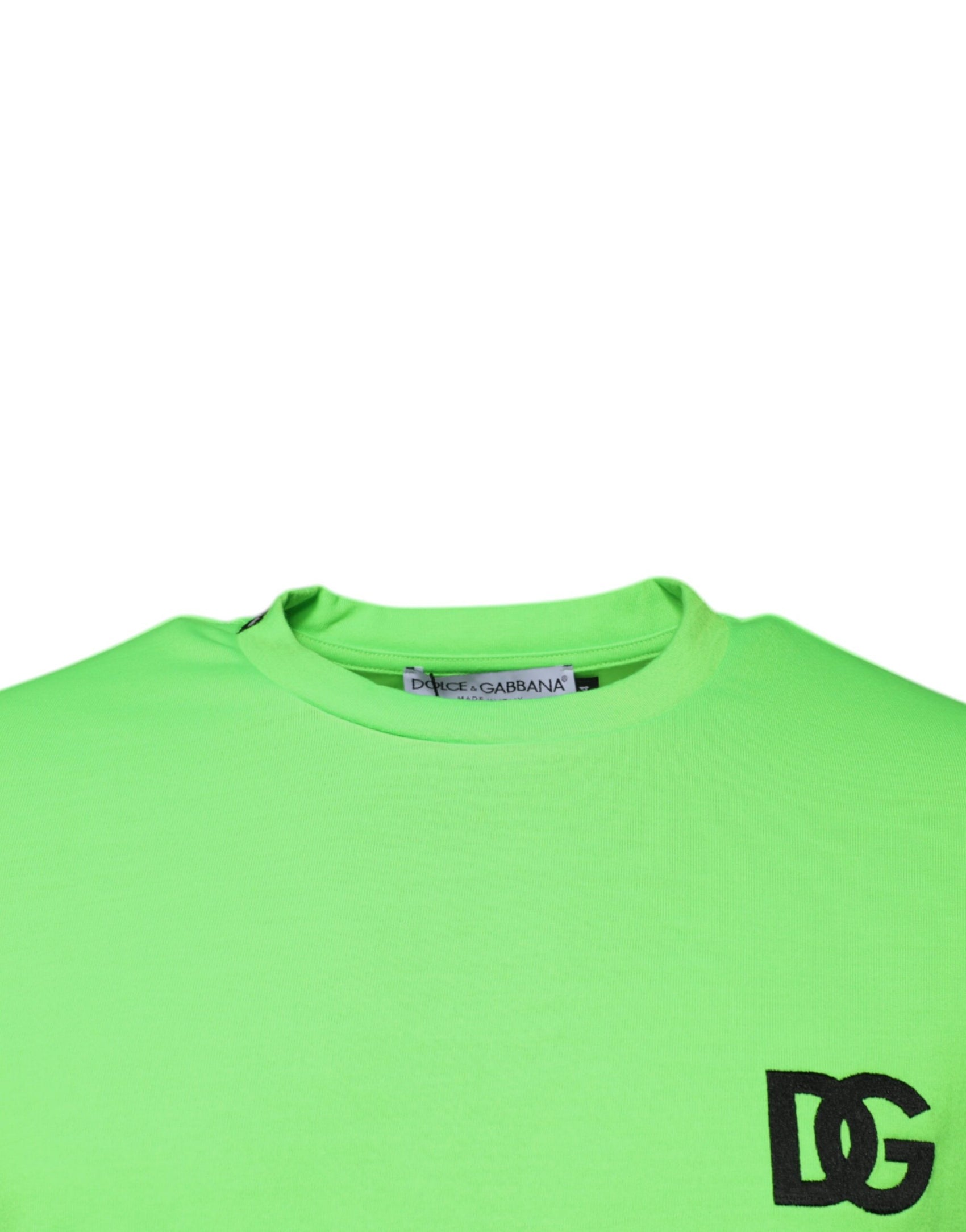 Grünes T-Shirt aus Polyester mit Rundhalsausschnitt und Logo