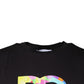 Schwarzes Baumwoll-T-Shirt mit Rundhalsausschnitt und Logo-Print