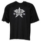 Schwarzes Baumwoll-T-Shirt mit Rundhalsausschnitt und Logo-Print