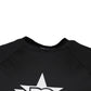 Schwarzes Baumwoll-T-Shirt mit Rundhalsausschnitt und Logo-Print