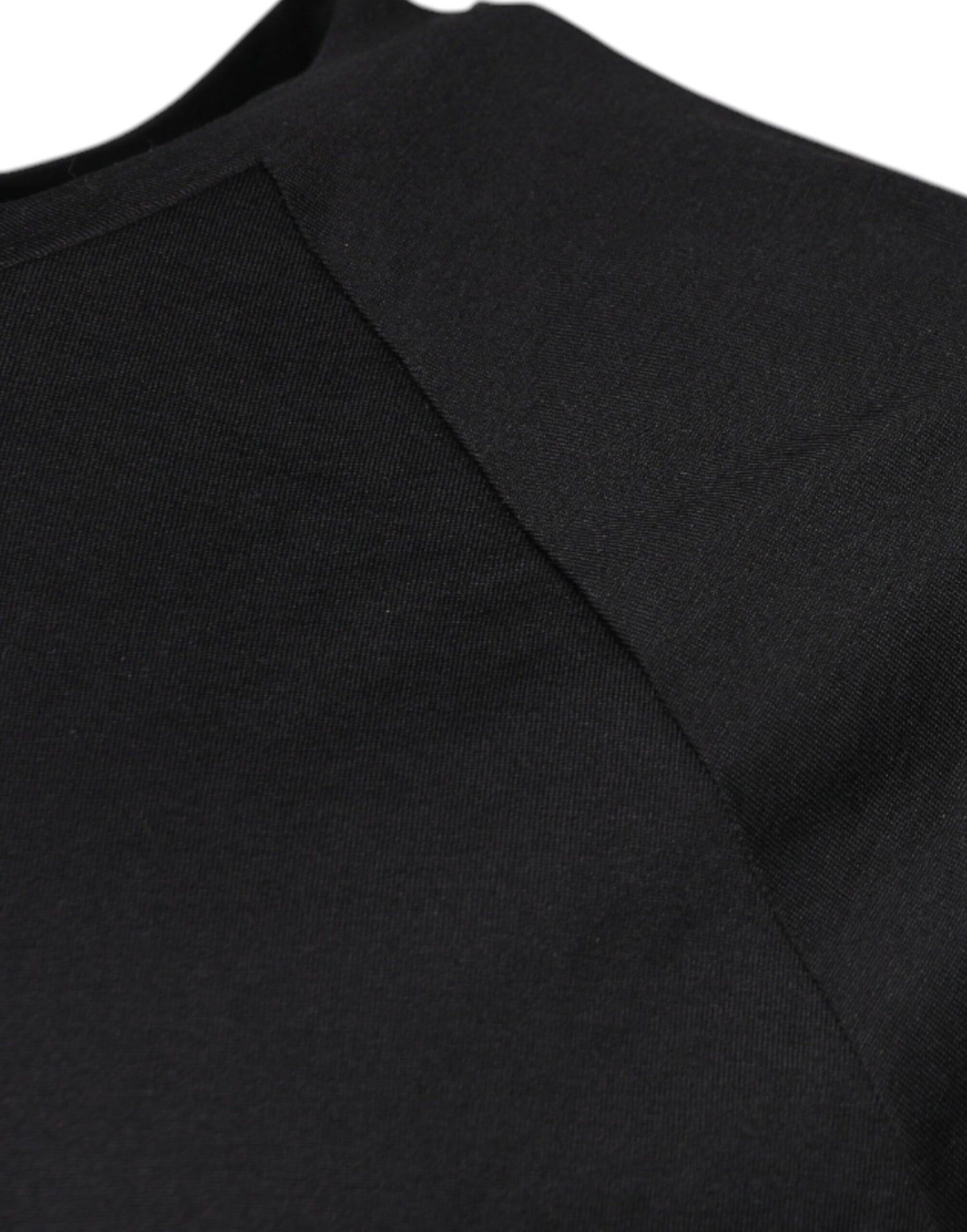 Schwarzes Baumwoll-T-Shirt mit Rundhalsausschnitt und Logo-Print