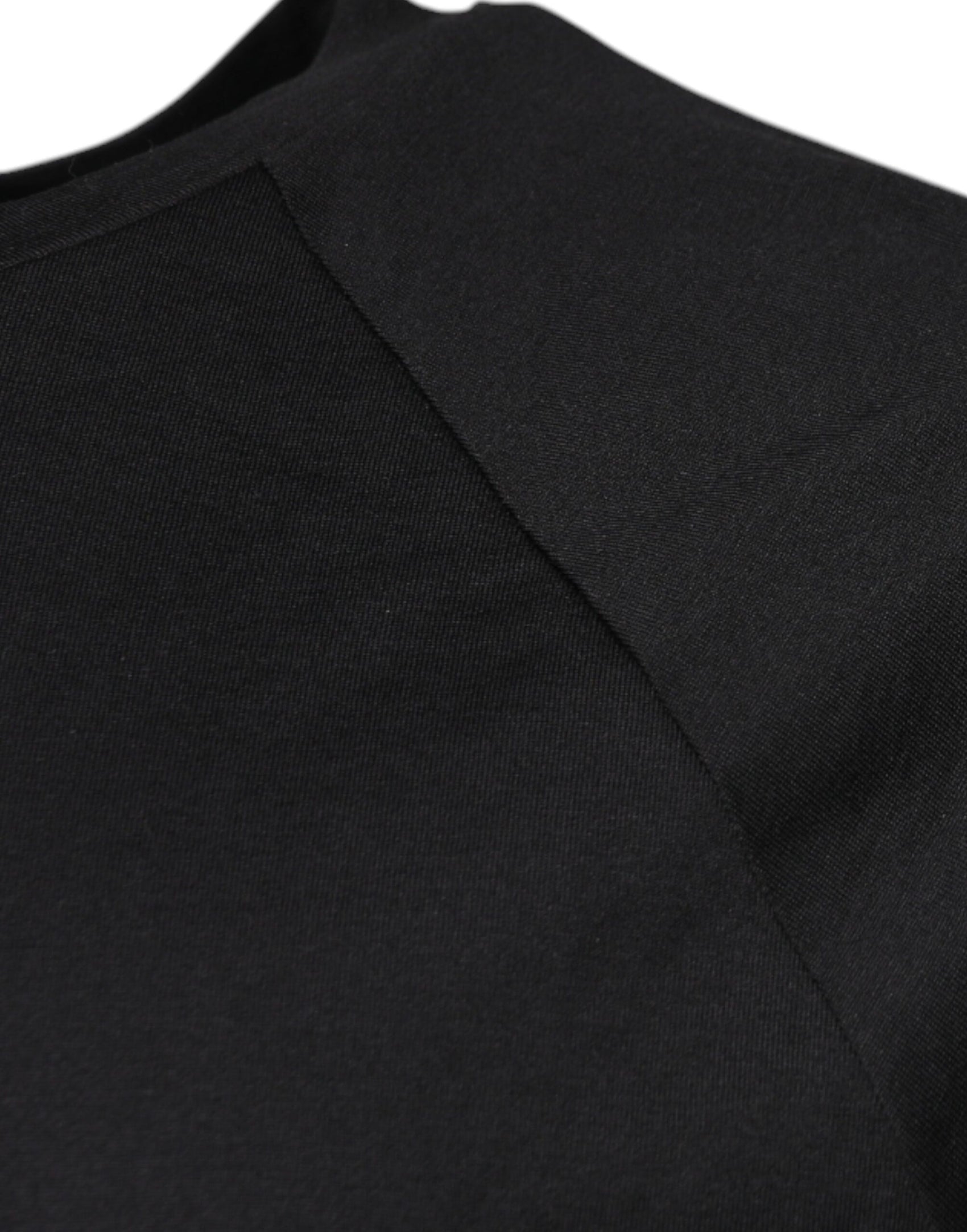 Schwarzes Baumwoll-T-Shirt mit Rundhalsausschnitt und Logo-Print