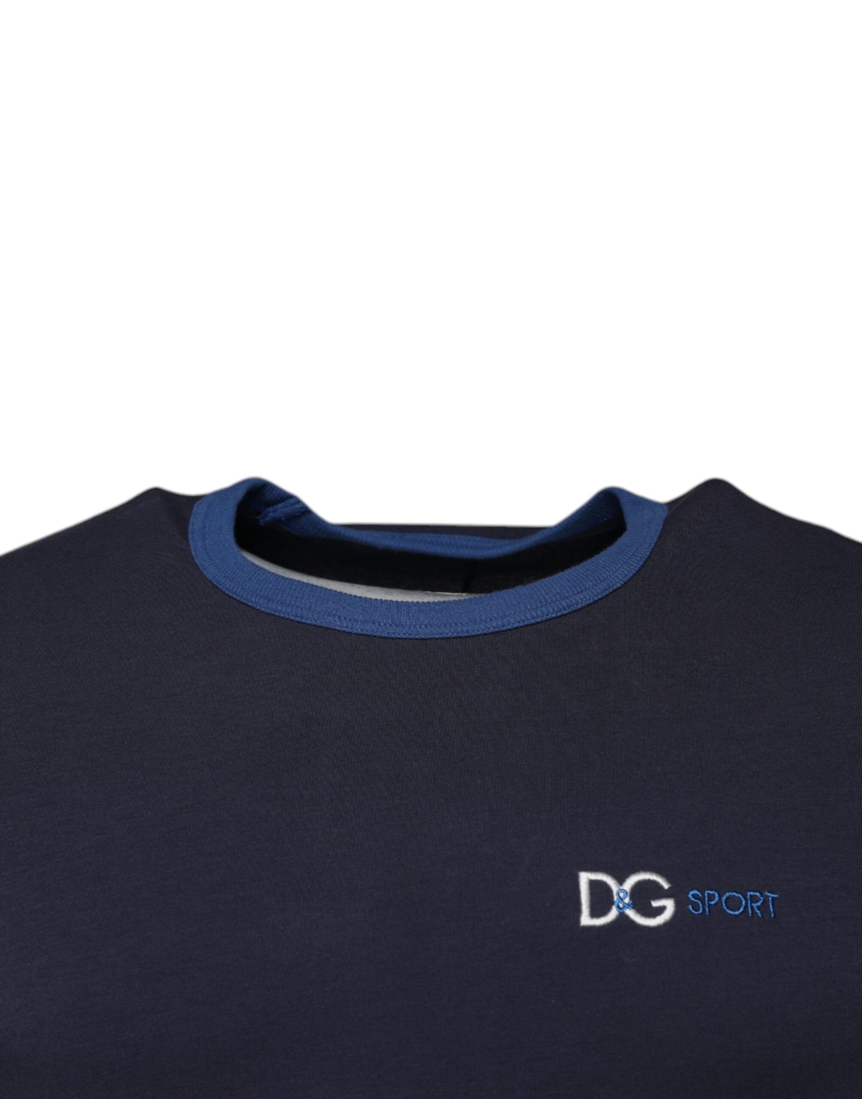 Blaues Unterwäsche-T-Shirt mit Rundhalsausschnitt und Stretch-Baumwolle