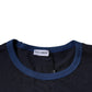 Blaues Unterwäsche-T-Shirt mit Rundhalsausschnitt und Stretch-Baumwolle