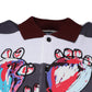 Mehrfarbiges Polo-T-Shirt mit grafischem Kragen