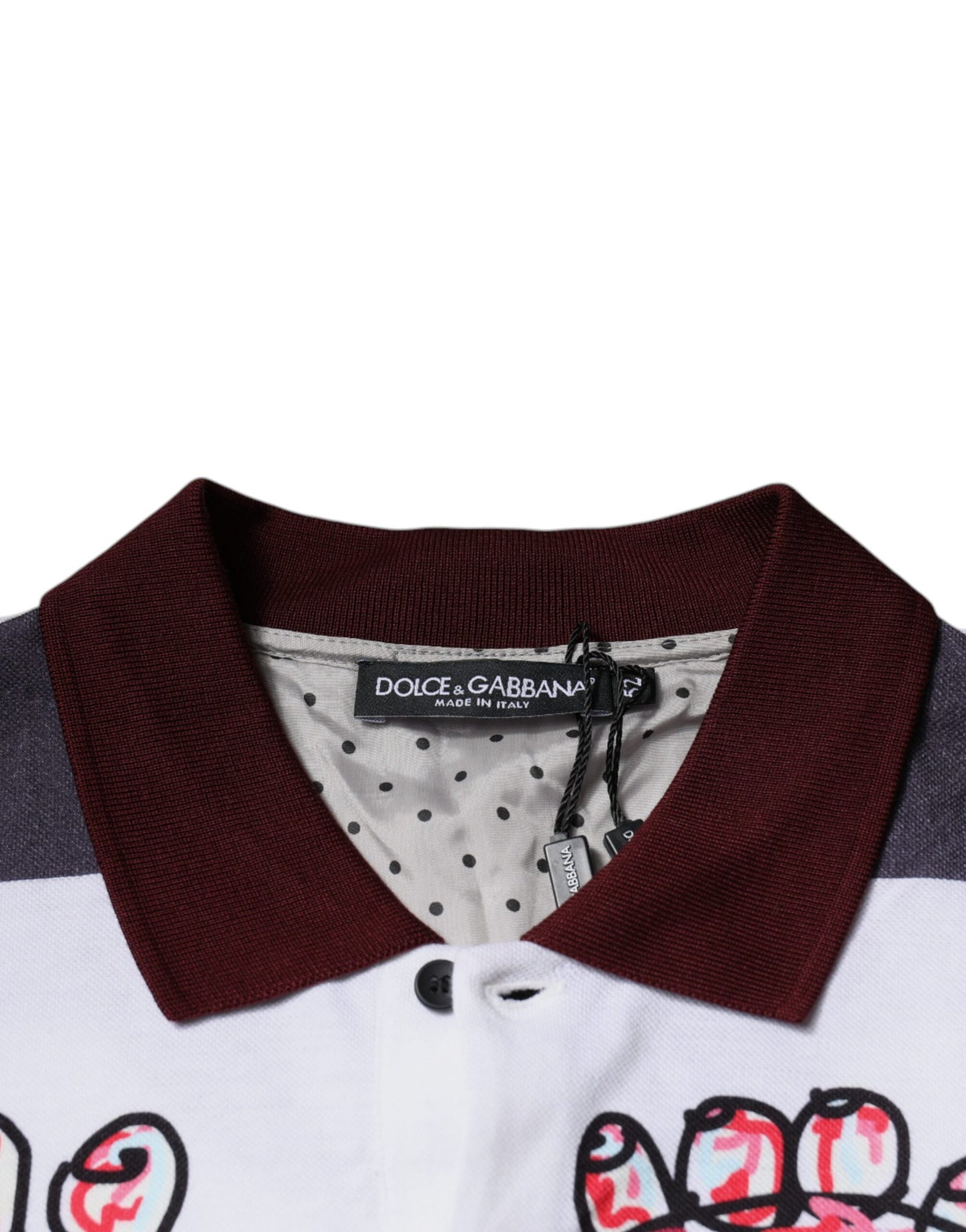 Mehrfarbiges Polo-T-Shirt mit grafischem Kragen