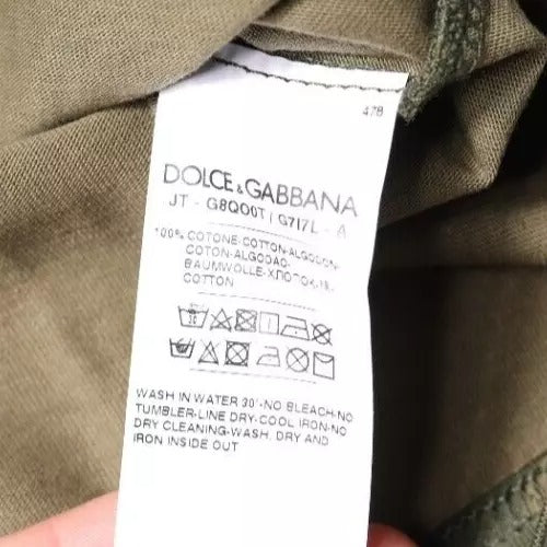 Mehrfarbiges Camouflage-T-Shirt aus Baumwolle mit Rundhalsausschnitt