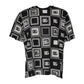 Schwarzes Baumwoll-T-Shirt mit Rundhalsausschnitt und Logo-Monogramm