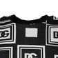 Schwarzes Baumwoll-T-Shirt mit Rundhalsausschnitt und Logo-Monogramm