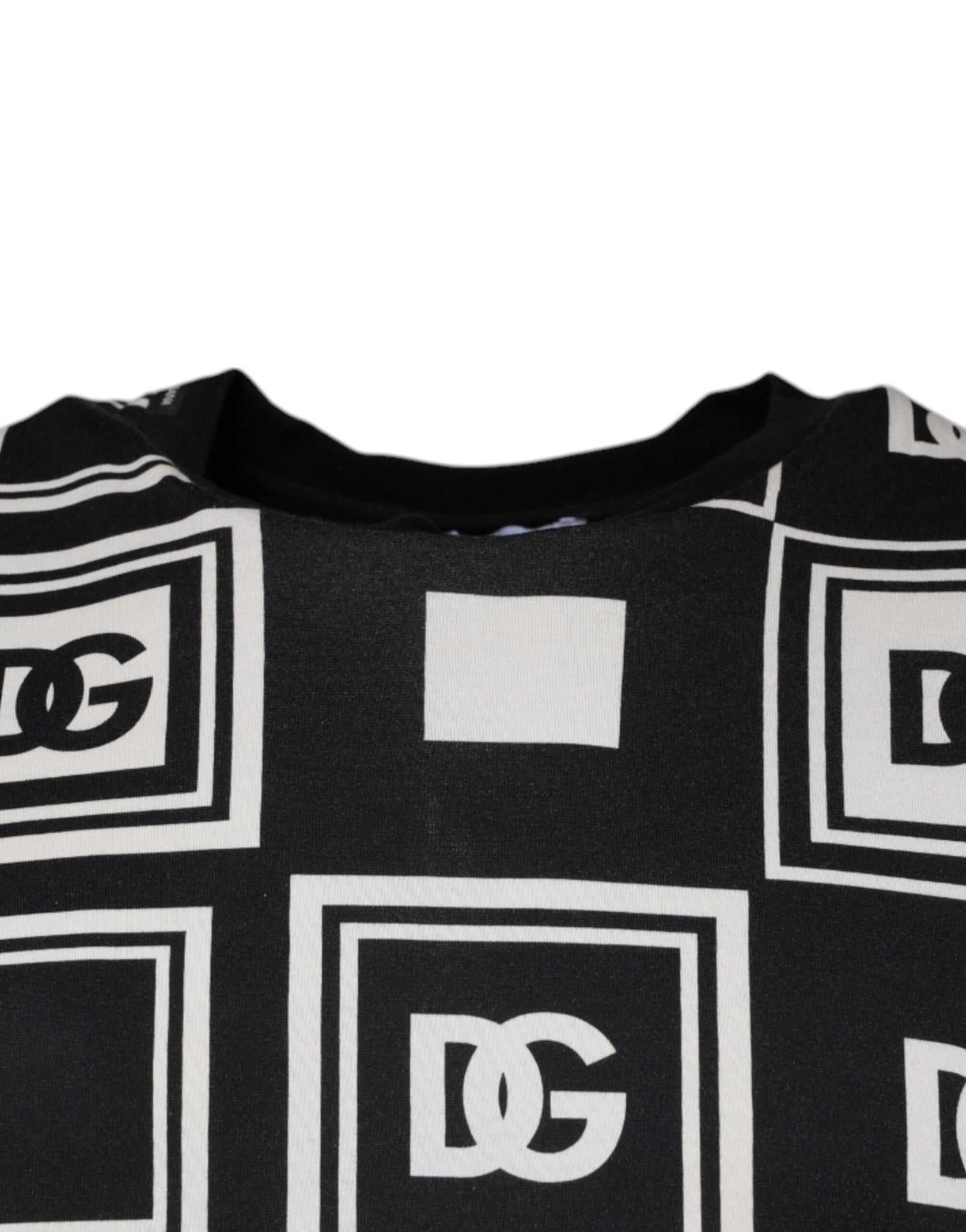 Schwarzes Baumwoll-T-Shirt mit Rundhalsausschnitt und Logo-Monogramm
