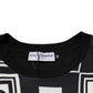 Schwarzes Baumwoll-T-Shirt mit Rundhalsausschnitt und Logo-Monogramm