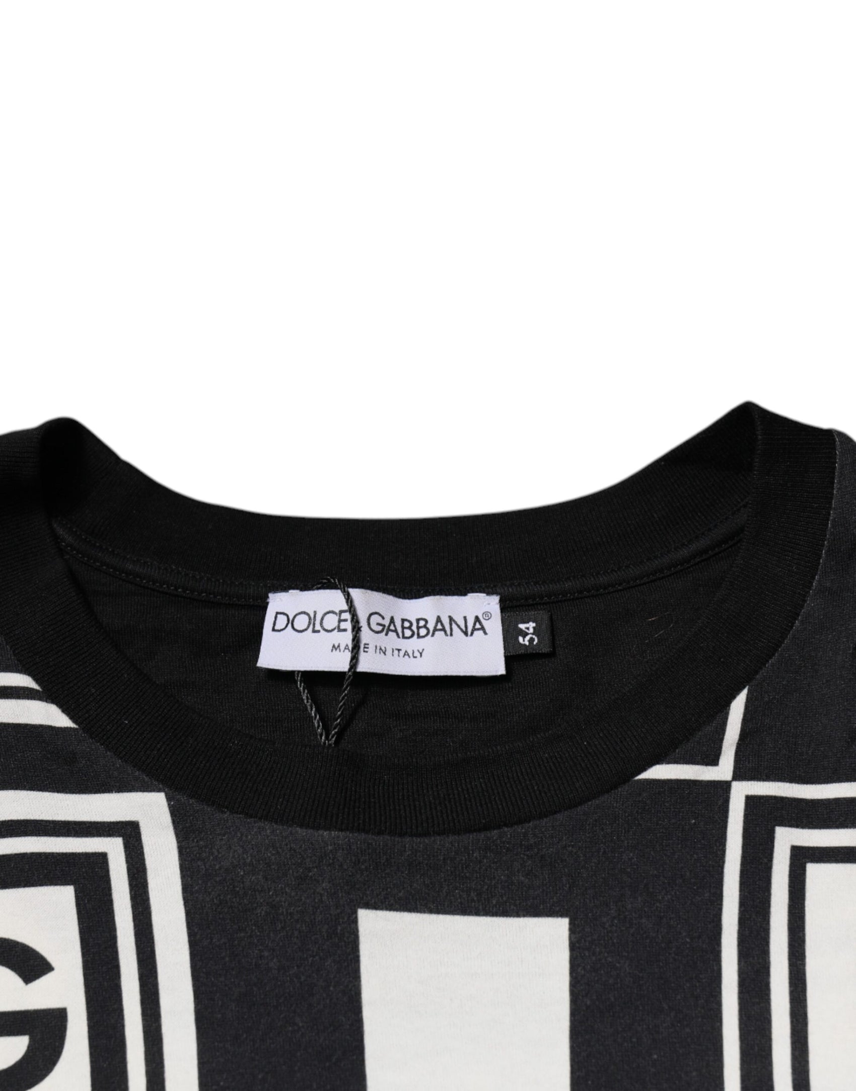 Schwarzes Baumwoll-T-Shirt mit Rundhalsausschnitt und Logo-Monogramm