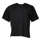 Schwarzes Baumwoll-T-Shirt mit Rundhalsausschnitt und DG-Logo-Print