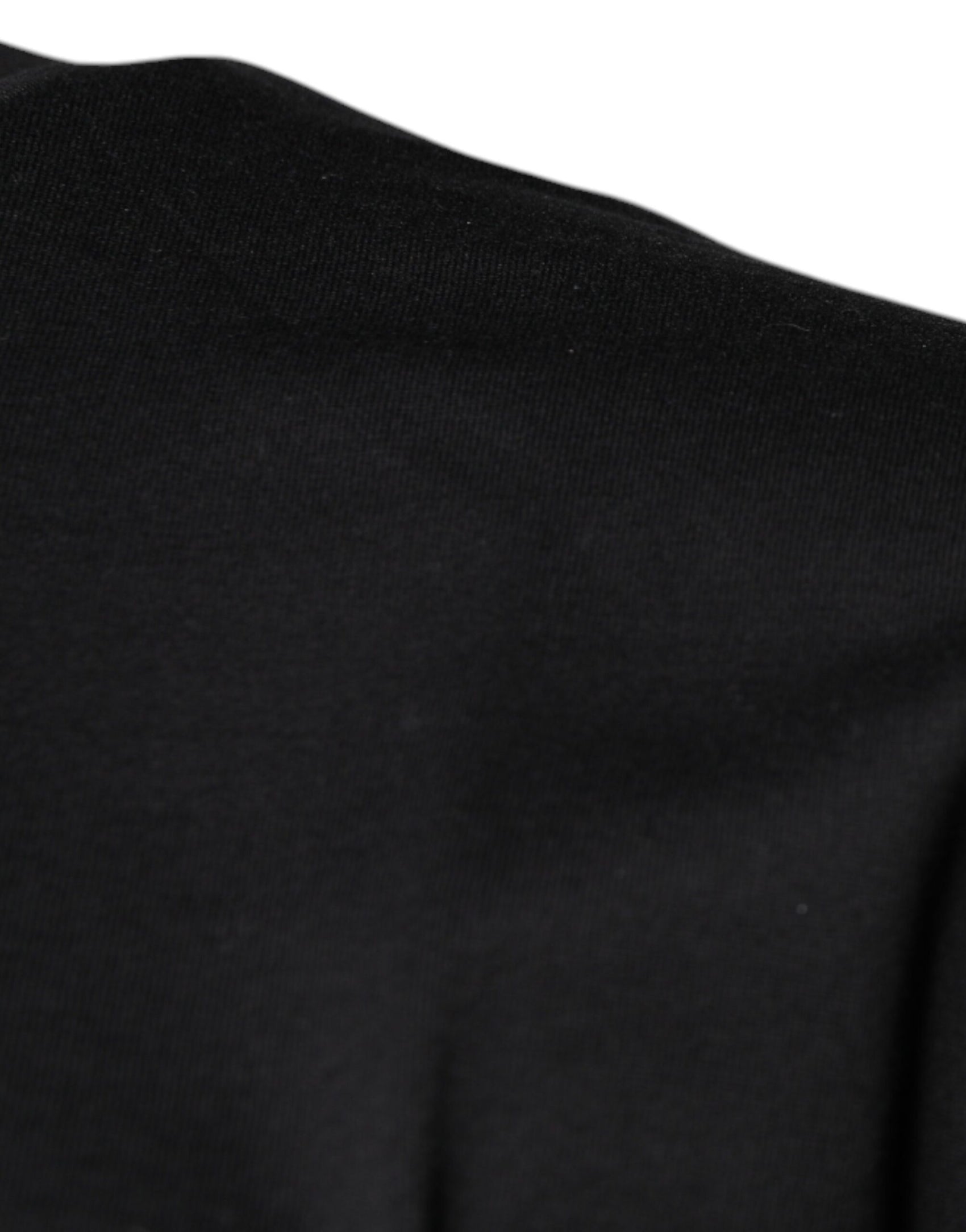 Schwarzes Baumwoll-T-Shirt mit Rundhalsausschnitt und DG-Logo-Print