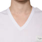 Weißes Kurzarm-T-Shirt mit V-Ausschnitt und Logo